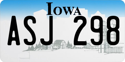 IA license plate ASJ298