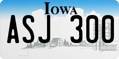 IA license plate ASJ300