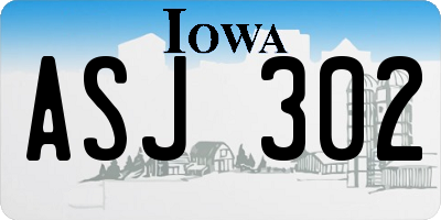 IA license plate ASJ302