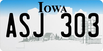 IA license plate ASJ303