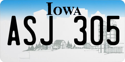 IA license plate ASJ305