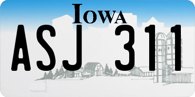 IA license plate ASJ311