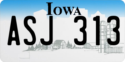 IA license plate ASJ313