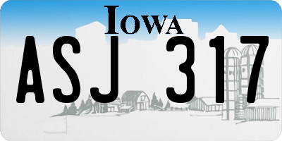 IA license plate ASJ317