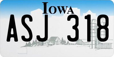 IA license plate ASJ318