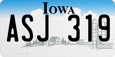 IA license plate ASJ319