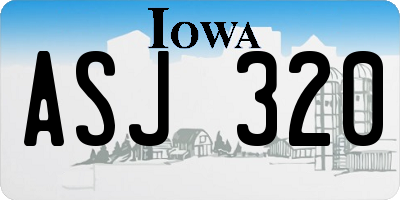 IA license plate ASJ320