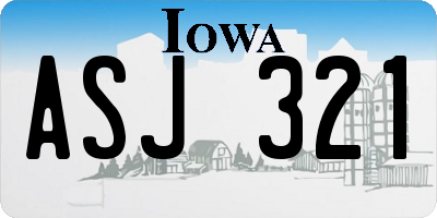 IA license plate ASJ321