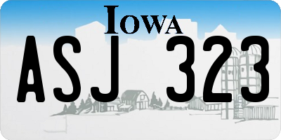 IA license plate ASJ323