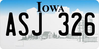 IA license plate ASJ326