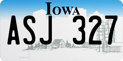 IA license plate ASJ327