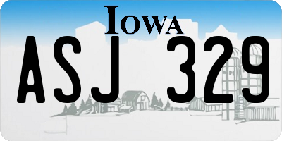 IA license plate ASJ329