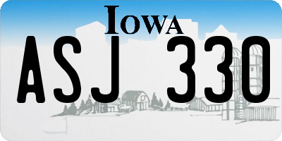 IA license plate ASJ330