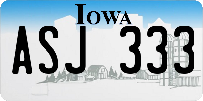 IA license plate ASJ333
