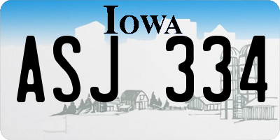 IA license plate ASJ334