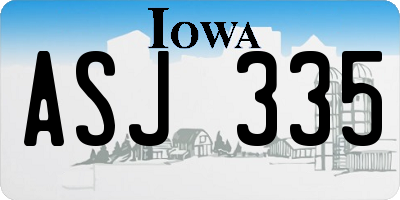 IA license plate ASJ335