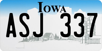 IA license plate ASJ337