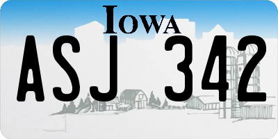 IA license plate ASJ342