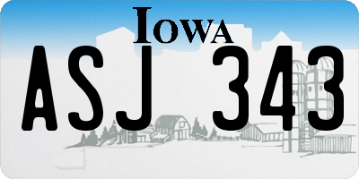 IA license plate ASJ343