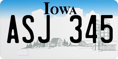 IA license plate ASJ345