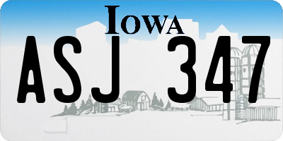 IA license plate ASJ347