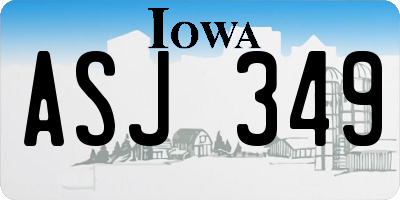 IA license plate ASJ349