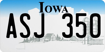 IA license plate ASJ350