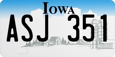 IA license plate ASJ351