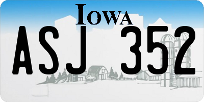 IA license plate ASJ352