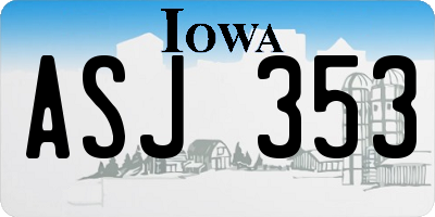 IA license plate ASJ353