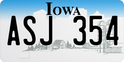 IA license plate ASJ354