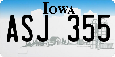 IA license plate ASJ355