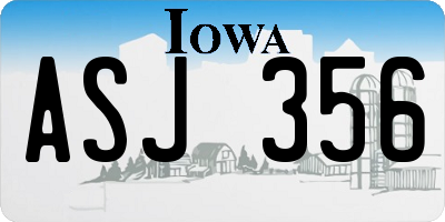 IA license plate ASJ356