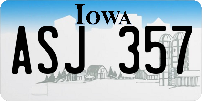 IA license plate ASJ357