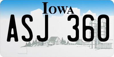 IA license plate ASJ360