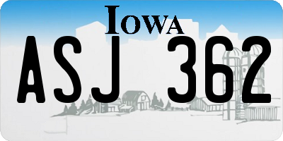 IA license plate ASJ362