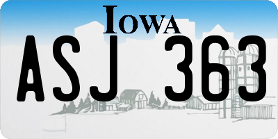 IA license plate ASJ363