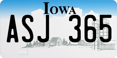 IA license plate ASJ365