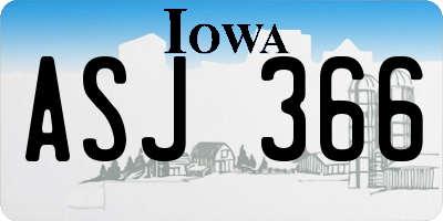 IA license plate ASJ366