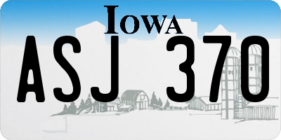 IA license plate ASJ370