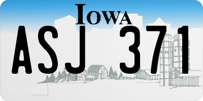 IA license plate ASJ371