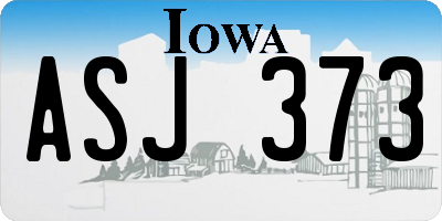 IA license plate ASJ373