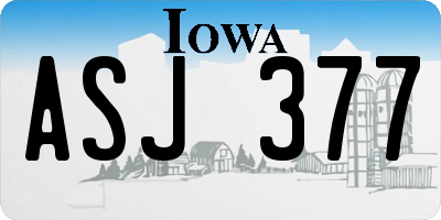 IA license plate ASJ377