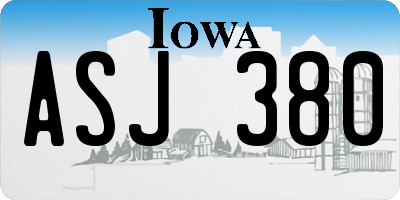 IA license plate ASJ380