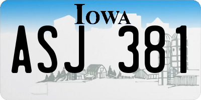 IA license plate ASJ381