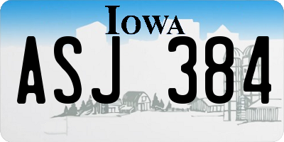 IA license plate ASJ384