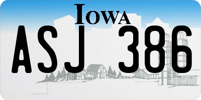 IA license plate ASJ386