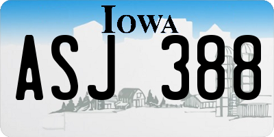 IA license plate ASJ388