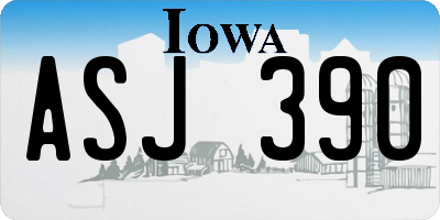 IA license plate ASJ390