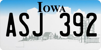 IA license plate ASJ392